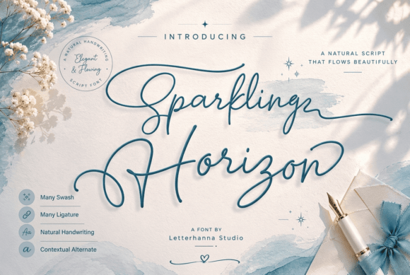 Sparkling Horizon: Elevate Your Designs with Authentic Script Typography